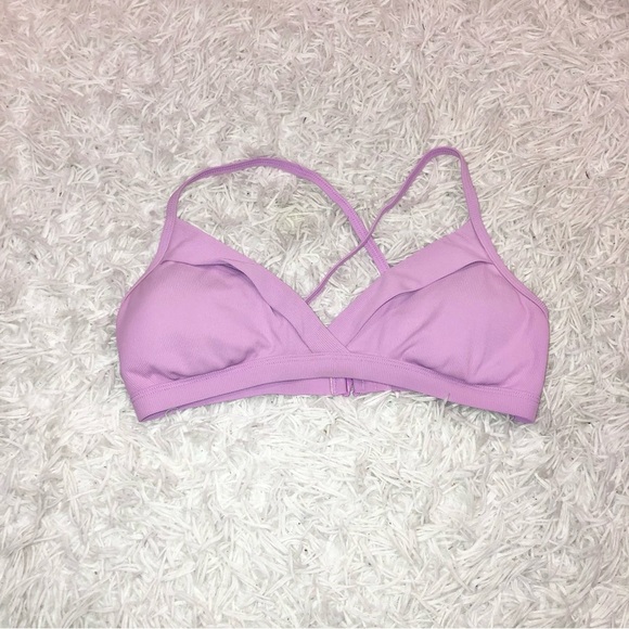 Prana‎ Speckle Rib Knit Bikini Top Violet Mist Purple Size XS - Picture 3 of 7